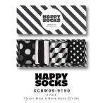 Happy Socks ハッピーソックス 靴下 レディース メンズ ブランド ソックス おしゃれ 4足セット ギフトボックス 可愛い クルー丈 ギフト 水玉 ドット ブラック 黒