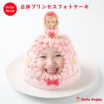 立体３ｄ写真ケーキプリンセス5号送料無料ドレスケーキ、子供誕生日ケーキ、ドールケーキ