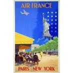 エアフランスポスター Air France Paris New York V.Guerra 1951