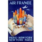 エアフランス　Affiche Air France Paris- New-York -Paris, A.Dehedin 1950