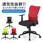オフィスチェア メッシュチェア アームレスト付き ランバーサポート ロッキング ガス圧昇降 キャスター レッド 151-SNCNET14AR