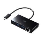 Type-C-ギガビットLANアダプタ USBハブ付き  3ポート Type-C USB3.1 Gen1 USB-3TCH20BK