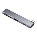 USBハブ USB-C接続 4-in-1 直挿し 薄型 スリム カードリーダー付き USB 5Gbps Type-C USB-A PD100W コンパクト USB-5TCPC30GM
