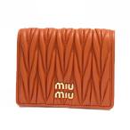 ミュウミュウ MIUMIU レディース 二つ折り財布 MATELASSE マトラッセ 5MV204 AFPP F0049 ARANCIO【新品】