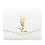 【ワケあり品】 サンローラン (SAINT LAURENT) コンパクト レディース 二つ折り財布★582296 1GF0J 9207 CREMA SOFT アイボリー ゴールド金具【新品】