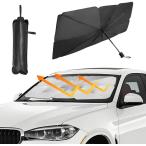 【送料無料】サンシェード フロントガラス 傘式 傘型 車用 折りたたみ 日除け 日よけ UVカット 紫外線カット コンパクト 紫外線対策 遮光 断熱 フロントカバー