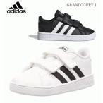 アディダス adidas キッズ ベビー スニーカー グランドコート ローカット ファーストシューズ ベルクロ 子供靴 EF0117 EF0118 ホワイト ブラック