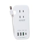 AC電源タップ＆USB充電器 最大出力18W 合計8.4A QC3.0 PD対応 HIDISC HD ...