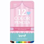 ショッピング色鉛筆 トンボ鉛筆 色鉛筆 ippo スライド缶入 12色 プリント Girl CL-RRW0412C
