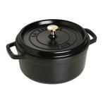 ショッピングストウブ staub ストウブ 「 ピコ ココット ラウンド ブラック 20cm 」 両手 鋳物 ホーロー 鍋 IH対応 シリアルナンバー付き日本正規販売