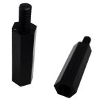 M3　高さ28mm　オネジメネジ　スペーサー　プラスチックスペーサー　黒　12本入　＜bps-0015＞
