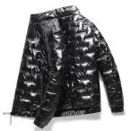 ダウンジャケット メンズ 光沢 防風 ジャケット アウター あたたか 秋冬 冬物 スタンドカラー