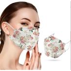 ショッピングkn95 マスク マスク 50枚入り レディース 花柄 柄マスク 柳葉型 KN95 絵柄 使い捨て 不織布 3D 立体型 4層構造 可愛い 小顔 韓国風 おしゃれ