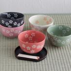 抹茶碗 抹茶茶碗 訳あり 食器 かわいい 茶碗 茶道 お抹茶 茶道具 和食器 ピンク グリーン ホワイト レッド ブラック / 内外花絵 貫入抹茶碗（5色選択）