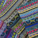 ショッピングシーチング 綿シーチングプリント生地（AP52804-2）アフリカンプリント（ストライプ）　 生地巾110cm 　50cm（数量1）360円　日本製