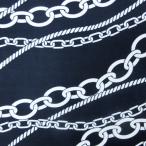 < panel > вязаный жоржет (YNT282) цепь рисунок принт ( темный темно-синий ) 1 panel размер ( 150cm ширина x 90cm) 500 иен MADE in JAPAN