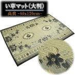 80x120cm 「高貴」ブルー色 い草玄関マット・廊下敷 裏貼加工 すべり止め加工