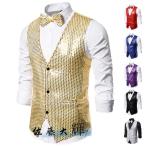 ショッピングスパンコール スパンコールベスト 舞台衣装 舞台スーツ メンズジレ ステージ衣装 舞台衣裳 キラキラ 目立つ コント 舞台劇 漫才 余興 司会者 忘年会 新年会 舞台衣裳 パーティ