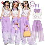  градация майка .- фиолетовый лето Kids танцевальный костюм выставить брюки tops .... casual ребенок Street Dance одежда hip-hop wa
