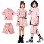  проверка рубашка Heart розовый Kids танцевальный костюм Street выставить hip-hop костюм ребенок одежда мужчина девочка рубашка Sakura цвет .... кнопка воротник короткий рукав pa