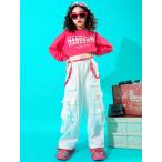  Dance tops .... Kids белый брюки выставить девочка Корея k-pop костюм hip-hop Jazz Dance симпатичный короткий t рубашка длинный рукав брюки-карго 