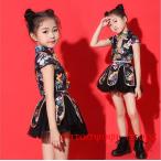 女の子ダンス衣装 上下二点セットジャズダンス衣装 チアダンス衣装応援団小学生中学生チ団体演出服舞台ステージ衣装ファッションショー部活キッズモデルショ