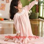  Kids неглиже Корея девочка розовый пижама One-piece весна лето длинный рукав ребенок одежда салон одежда спальная одежда гонки манжеты симпатичный бабочка ... sama ребенок неглиже платье -