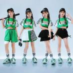 k-pop костюм Kids танцевальный костюм выставить зеленый .... зеленый короткий tops рубашка юбка брюки рубашка с коротким рукавом hip-hop Kids танцевальный костюм .