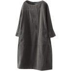 ワンピース ドレススカート 長袖 コーデュロイ プリント 秋 冬 人気 おしゃれ ゆったり 体型カバー カジュアル シンプル(sd09315)