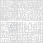 YUENWUZINIC ステンシルシート 20枚セット ステンシル ステンシルプレート アルファベット テンプレート 描画テンプレート 数字 文字 角