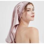ナイトキャップ ロングヘア用 シルク シルクキャップ ゴム 美髪 パサつき予防 ロング ヘアキャップ 就寝用 筒型デザイン 朝まで脱落なし