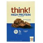 think! ブラウニークランチ味 10本パック ハイプロテインバー プロテイン 20g