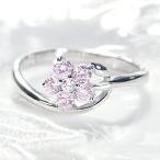 ピンクサファイア リング フラワー カラーストーン サファイア ダイヤモンド 18k 18金 WG 花 指輪 SAR0142