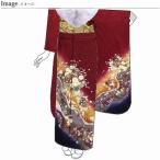 振袖　新品未使用品　お仕立て済み　お仕立て上がり　道長に手毬、花々　赤色　身長１４８ｃｍ〜１５８ｃｍくらいの方に　裄６３．５ｃｍ　あす楽　送料込み　