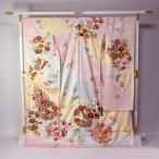 振袖　藤井寛　手縫いお仕立て付き　皇室献上作家藤井寛氏作　振り付き御振袖（本振袖）　斜段松竹梅疋田花の丸　身長１７０ｃｍ弱まで、裄７３．５ｃｍまで　