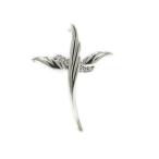 ラペルピン ブローチ SVシルバー 羽根 フェザー 翼 ウイング クロス 十字架 ピンバッジ ピンブローチ タックピン タイピン タイニーピン ネクタイピン ギフト