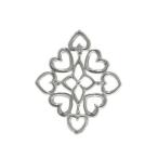 ラペルピン ブローチ シルバー ハート 菱形 透かし柄 地金 ダイヤ形 ステンドグラス ピンバッジ ピンブローチ タックピン タイニーピン タイピン ネクタイピン