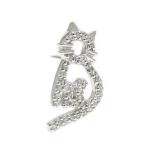 SV925シルバー ラペルピン ブローチ シルバーラペルピン ネコ ねこ 猫 ペット 動物 ピンバッジ ピンブローチ タイピン タイニーピン ネクタイピン キュービック