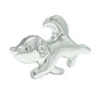 ラペルピン ブローチ SVシルバー イヌ 子犬 ペット キュービック ピンバッジ ピンブローチ タックピン タイピン タイニーピン ネクタイピン プレゼント　