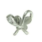 SV925シルバー ラペルピン ブローチ 蝶 蝶々 バタフライ 虫 昆虫 キュービック ピンバッジ ピンブローチ タックピン タイピンタイニーピン ネクタイピン 天然石