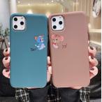 トムとジェリー iPhoneケース  携帯カバー 携帯ケース スマホ キャラクター くすみカラー  韓国 人気