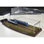 【11月限定大特価】鉄道模型 ジオラマ展示台 Nゲージ用 ケース付 複線架線柱ヤード灯LED照明付(34x13xH13cm)