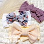 [ почтовая доставка бесплатная доставка ][F]3 шт. комплект! baby лента для волос 3 шт. комплект / бежевый / цветочный принт / потускнение лиловый / девочка / новорожденный / свадьба / лента 