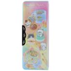 ショッピングペンケース コンパクトふでいれ ヨコピタ ホログラム おめかしニャンコ 両面 筆入れ ペンケース 鉛筆削り付 小学生 かわいい [01] 〔合計1100円以上で購入可〕