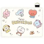  чехол для пропуска BT21 рекламная листовка чехол для проездного билета IC карта кожзаменитель посещение школы ходить на работу LINE FRIENDS [02] ( всего 1100 иен и больше . покупка возможно )