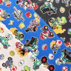 【オックス】 生地 スーパーマリオ マリオカートワールド柄 幅約110cm×100cmカット済 任天堂 マリオ クッパ ルイージ [02] 〔合計1100円以上で購入可〕