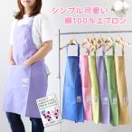 エプロン おしゃれ 大人 かわいい シンプル 無地 綿 コットン M 可愛い 保育士 母の日 プレゼント 実用的 お母さん 贈り物 大容量ポケット (在庫限り)