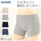 グンゼ サニタリーショーツ ボクサー 綿 羽根つき 1分丈 ひびきにくい お腹ゴムなし M〜LL 生理用ショーツ 一分丈 レディース 締め付けない パンツ 無地