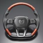 FEGGARI ステップワゴン RP系 ステアリング ミディアムブラウン(茶木目) x PVCレザー(ダークグレー) / LS268 フェガーリ