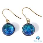 Yahoo! Yahoo!ショッピング(ヤフー ショッピング)Sea drop ホタルガラス ピアス イリオモテブルー 12mm玉 光る 蓄光タイプ レディース チタン製フック 両耳用 [098et]